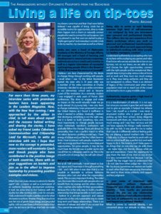 Interview with Linda Štucbartová titled Living a life on tip toes in Czech & Slovak Leaders Magazine, November – January / 2016 Issue