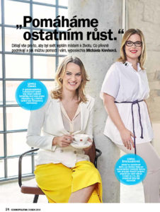 Interview with Linda Štucbartová and team titled Pomáháme ostatním růst. in Cosmopolitan Magazine, April 2018